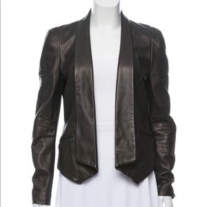 Rebecca Minkoff lamb Leather Black Blazer sz S